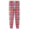 thumbnail image 7 of Wutalume Men's Casual Pants with Drawstring Waistband, Cuffed Legs, and Pockets, Featuring a Plaid Checkered Pattern, Great for Home Use, Sleeping,Watermelon Red M, 7 of 7