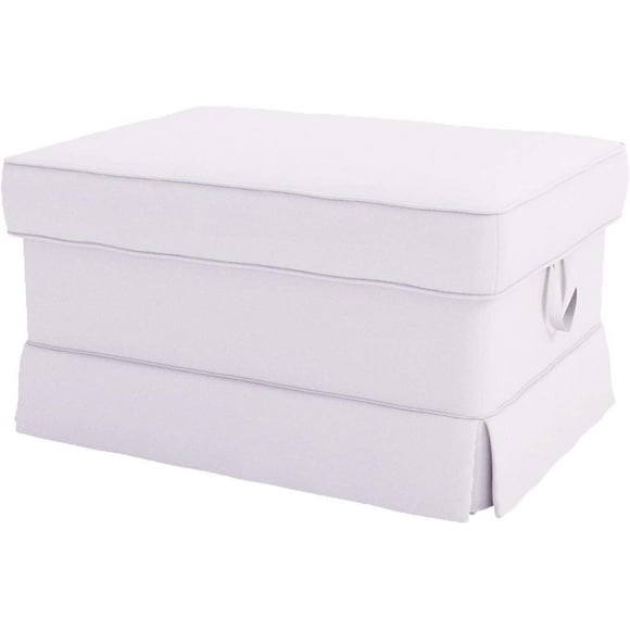 Cotton Ektorp Ottoman Cover Replacement is Custom Made Slipcover for IKEA Ektorp Footstool Cover (White Ottoman)