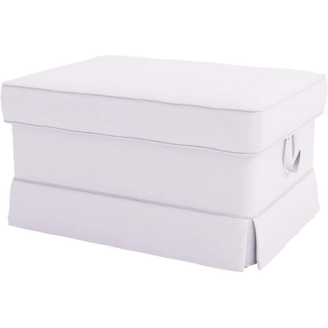 Cotton Ektorp Ottoman Cover Replacement is Custom Made Slipcover for IKEA Ektorp Footstool Cover (White Ottoman)