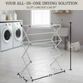 thumbnail image 3 of Lavish Home Foldable Clothes Drying Rack - Laundry Drying Rack Collapsible for Indoor/Outdoor Use (White), 3 of 10