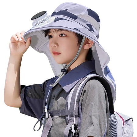 LRen Kids Sun Hats with Neck Flap UV Protection Fishing Hat Children Wide Brim Beach Hat for Toddler Boys and Girls