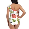 thumbnail image 5 of Picia Tomatoes Pattern Women's One Piece Swimsuits,One Shoulder Swimwear Asymmetric ,Ruffle Monokinis Bathing Suits,High Waisted Flattering Bathing Suits-XX-Large, 5 of 8