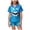 Gsleepwear118-Blue, variant on UAYOTSE Little Girls Satin Button‑Front Loungewear Set, Collared Short Sleeve Top and Shorts, Versatile Night Outfit for Indoor Activities Size 10-11 Years