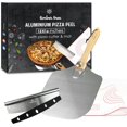 thumbnail image 1 of FZC-arbre à Bois 12X14 Pelle à Pizza en Aluminium avec Manche en Bois Pliable, Lame de Coupe à Bascule de 14 Pouces et Tapis à Pizza. Ensemble Cadeau pour les Amateurs de Pâtisserie Maison comme Pizza, Pain et Pâtisseries..., 1 of 4