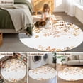 thumbnail image 5 of Round Area Rug 8 Ft, Yellow Leaves Washable Non-Slip Circle Carpet for Living Room/Bedroom, Summer Botanical Collection Low-Profile Large Area Rugs for Indoor, 5 of 8