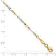 thumbnail image 2 of DewberryDiamonds 10k Two-Tone Gold Polished Fancy Link 9 inch Plus 1 inch Extender - Total 10 inch Anklet (Weight : 2.25 g, Length : 9in, Width : mm), 2 of 4
