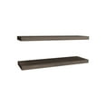 thumbnail image 4 of JERFIT Floating Shelves Set of 2, Wall Mounted Shelves for Living Room, Bedroom, Office, Dark Walnut Engineered Wood Invisible Brackets, 4 of 8