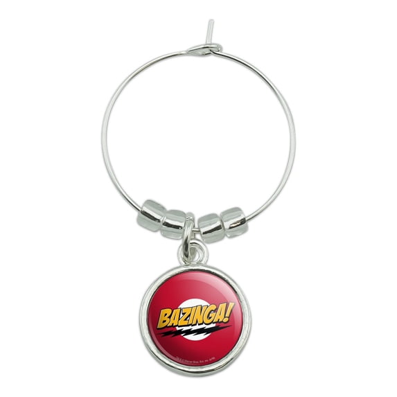 The Big Bang Theory Sheldon Bazinga Wine Glass Charm Drink Marker