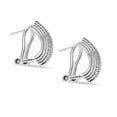 thumbnail image 6 of LeCalla 925 Sterling Silver Light-Weight Antique Textured Curve Omega Back Earrings Jewelry Gifts for Women and Teen 17MM, 6 of 8