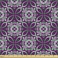 thumbnail image 2 of Oriental Fabric by the Yard, Wavy Bordered Diagonal Tiles with Abstract Flower Motifs at the Centre, Upholstery Fabric for Dining Chairs Home Decor Accents, Pale Mauve and Purple by Ambesonne, 2 of 5