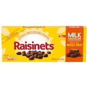 Raisinets, Milk-Chocolate-Covered California Raisins, Movie Theater Candy Box, 3.1 oz