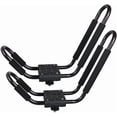 thumbnail image 4 of TMS Kayak Roof Racks for 2 Kayaks - Dual Universal Fit Carriers Include Two Sets of Straps for Cars, Trucks and SUVs - Easy to Mount J-Bar Style Carriers for Kayaks Canoes Paddleboards and Surfboards, 4 of 9