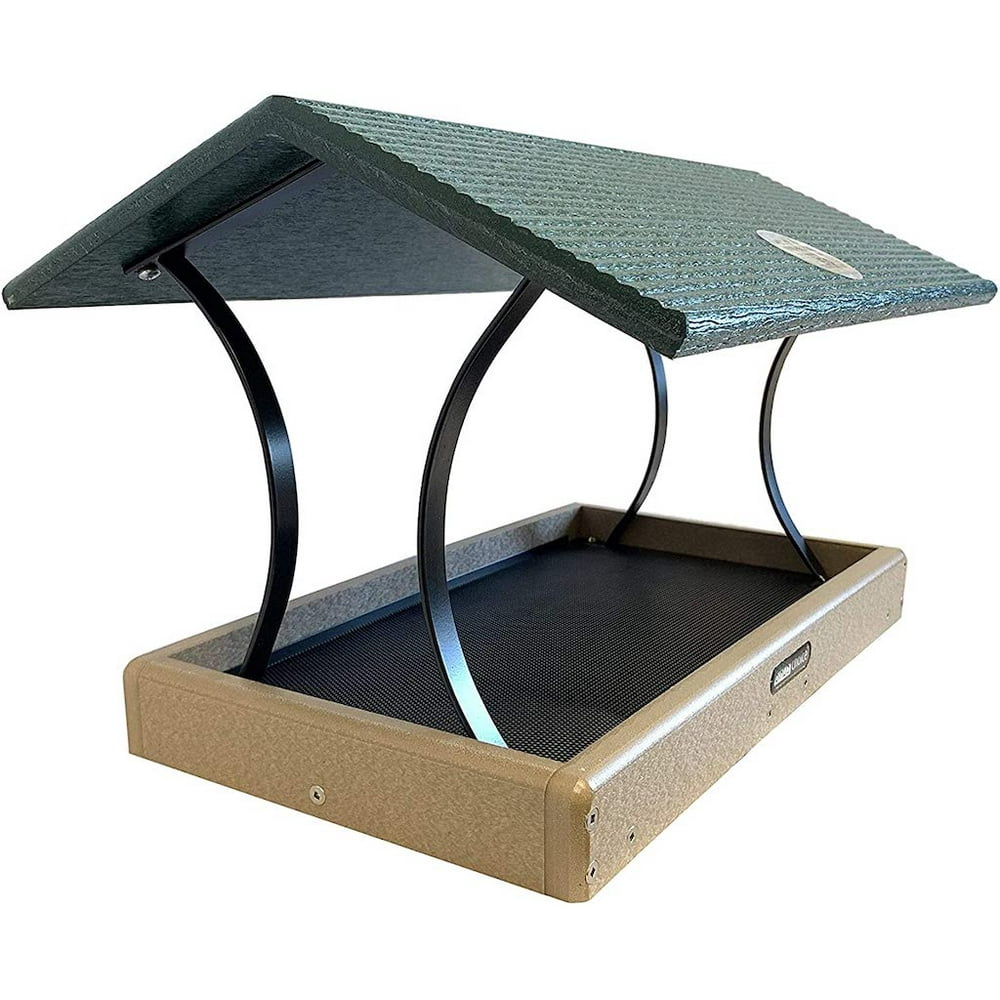 Birds Choice Green and Beige Fly-Thru Platform Bird Feeder for