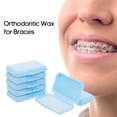 thumbnail image 4 of Cera Alivio del dolor de cera dental para usuarios de aparatos de ortodoncia 1 caja de 5 tiras de cera dental para el cuidado bucal, 4 of 8