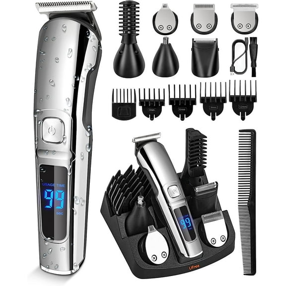 Beard Trimmer for Men, Waterproof Electric Hair Trimmer Beard Grooming Kit Mustache Nose Hair , Cordless Hair Clippers Electric Razor for Men, Gifts for Men Father