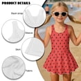 thumbnail image 6 of Xixirimido Red Watermelon Print Girls One Piece Swimsuits Sleeveless Swim Dress for Girls Skirted Bathing Suit Hawaiian Skirt Swimwear UPF 50+ Sun Protection, 5-6 Years, 6 of 7