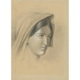 thumbnail image 3 of Ladislav Mednyánszky 11x14 Black Modern Framed Museum Art Print Titled - Head of a Woman in a Scarf (1870-1871), 3 of 5