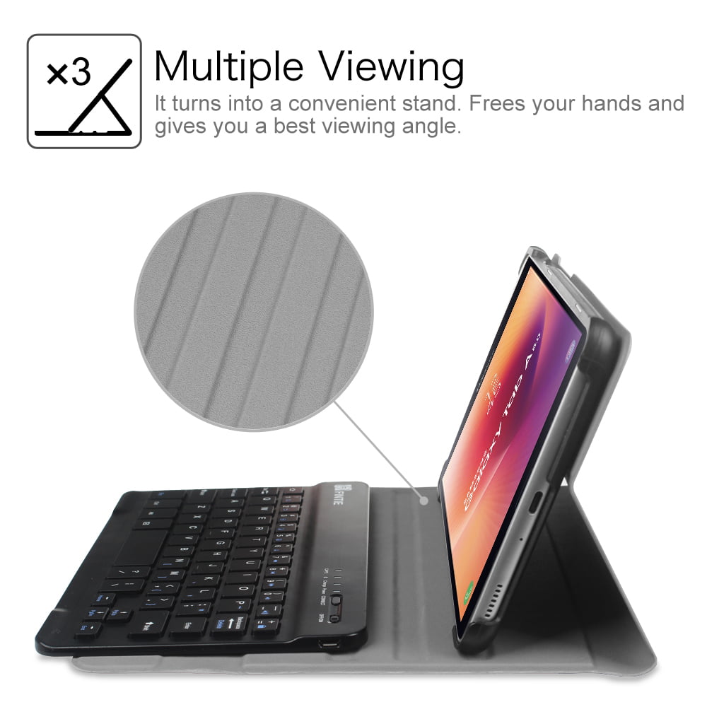 Black Smart Slim Shell Stand Cover with Detachable Wireless Bluetooth Keyboard for Galaxy Tab A 8.0 2017 SM-T380 T385 T385 Fintie Keyboard Case for Samsung Galaxy Tab A 8.0 2017 Model T380 