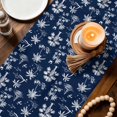 thumbnail image 3 of Navy Blue Tropical Plant Table Runner 72 Inches, Summer Coconut Trees Coastal Bed Runner Dresser Scarves Tabletop for Indoor Outdoor Parties/Ceremony/Banquet, 14" x 72", 3 of 9