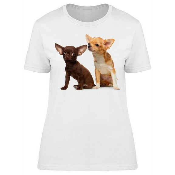 Small Chihuahua Dogs Sitting T-Shirt Women -Image by Shutterstock, Female x-Large