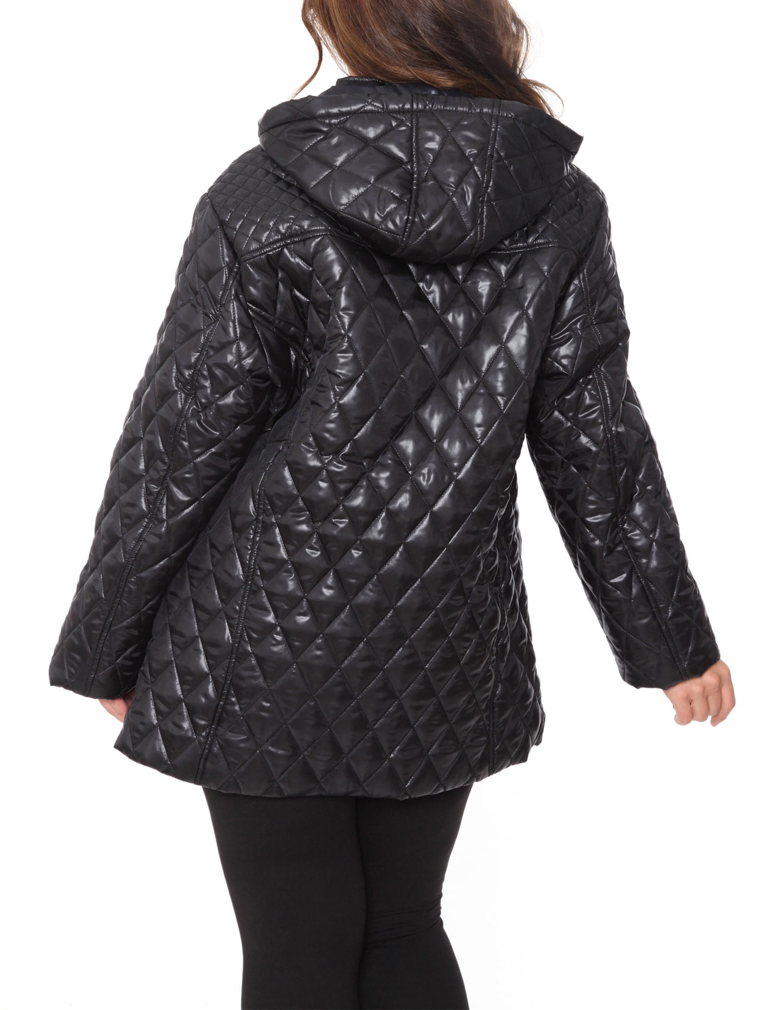 Wantdo Women's Puffer Jacket Water Resistant Winter Coat Hooded Puffer  Coats Black L