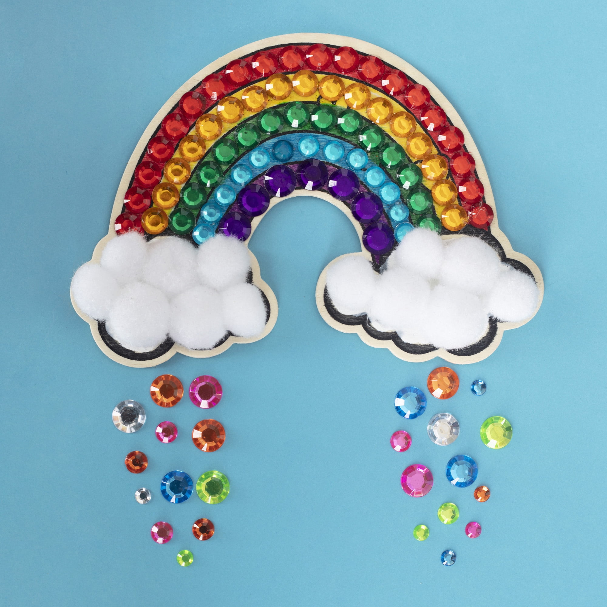 Hello Hobby Rainbow Plastic Flatback Jewels, Assorted Colors, 12 oz Tub