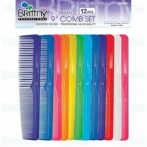 Brittny Combs Course / Fine Toothed Dressing Grooming Styling Bulk 9" UNBREAKABLE Assorted Colors BR98234 ( 12 Pieces )
