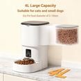 thumbnail image 2 of Programmable 4L Automatic Pet Feeder for Small Dogs & Cats, Up to 6 Meals Daily, Timer & Portion Control, Dual Power, Stainless Steel Bowl, Easy to Clean, Dampness-Proof, 18*29.4*28CM, White, 2 of 6