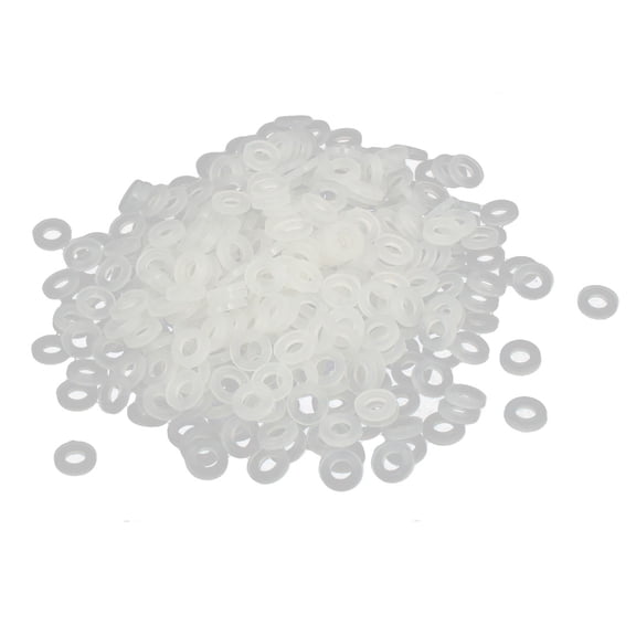 Unique Bargains M2.5 x 5mm x 1mm Nylon Flat Insulating Washers Gaskets Spacers White 400Pcs