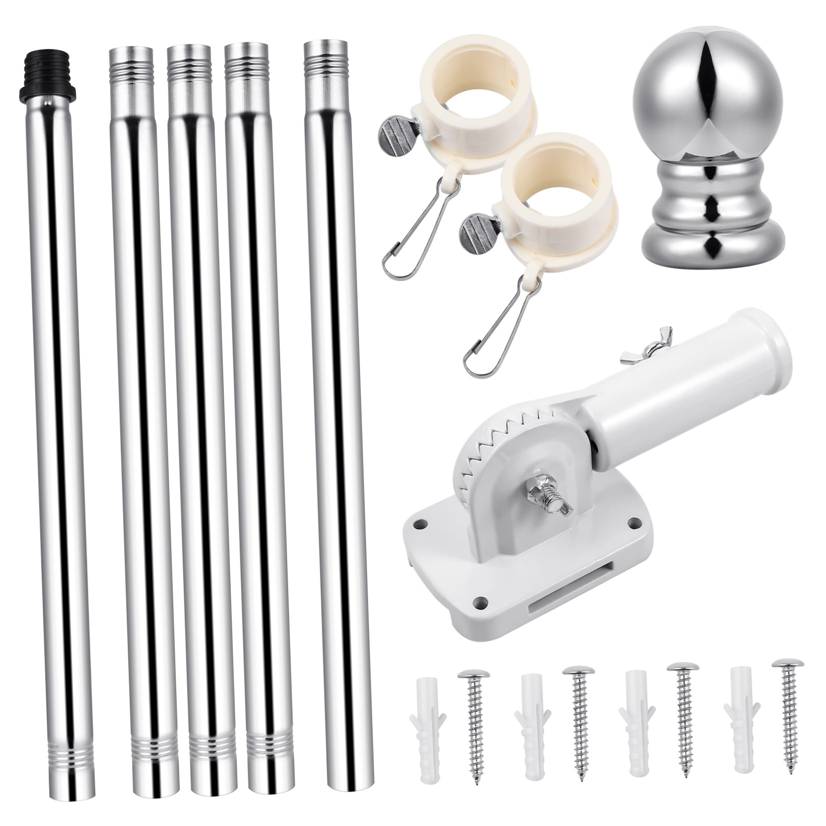 YUYUETIME Adjustable Alloy Flag Rod Rotating for Indoor and Outdoor Flags