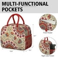 thumbnail image 6 of Lunch Bag Lunch Box for Women Reusable Insulated Lunch Cooler Bags,Large Capacity for Work Travel Picnic,Water-Resistant Pioneer Colorful Floral Lunch Tote Bag Gifts for Woman Mom Red, 6 of 6