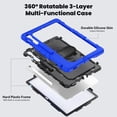thumbnail image 2 of Case for Samsung Galaxy Tab S10 FE+ Plus 13.1 inch 2025 with Screen Protector, 360 Degree Rotating Kickstand Hand Strap Heavy Duty Shockproof Cover with Shoulder Strap, Blue, 2 of 7
