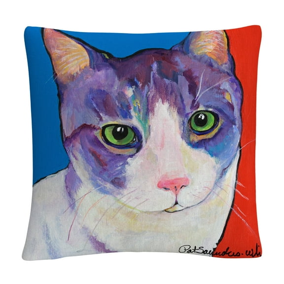 Frenchy' Animals Pets Painting Bold By Pat Saunders-White 16 X 16 Decorative Throw Pillow