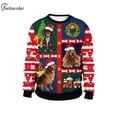 thumbnail image 3 of Sudadera con estampado de Navidad para hombre, chándal de dos piezas, ropa de calle falsa para pareja, otoño, 3 of 4