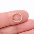 thumbnail image 3 of Implant Grade Titanium Golden Brilliant Sparkle Gems Front Lined Clicker Hoop Ring, 3 of 4