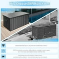 thumbnail image 4 of 190 Gallon Metal Deck Box, Waterproof Steel Outdoor Box, Large Patio Furniture Storage Cabinet, Lockable Storage Bench for Porch Package Delivery, Pillows, Cushions, Pool, Tools, Backyard, Grey, 4 of 10