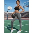 thumbnail image 6 of Women'S Yoga Lounge Leggings with Double Stripe Design, Comfort Fit, Non-See Through Gray S, 6 of 7