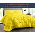 thumbnail image 2 of Queen Comforter Pinch Yellow 300 GSM Plush Siliconized Microfiber Fill Duvet Insert Box Stiched Quilted Fluffy Soft 600 TC Egyptian Cotton Shell with Piping & Pillowcases, 2 of 8