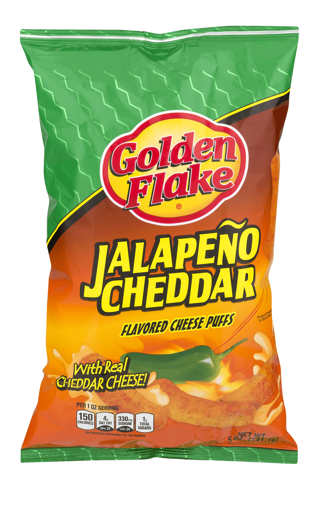 Golden Flake Cheese Puffs Jalapeno Cheddar 5 oz