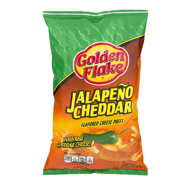 Golden Flake Cheese Puffs Jalapeno Cheddar 5 oz