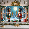 thumbnail image 5 of Nutcracker Design Christmas Banner Christmas Themed Nutcracker Display Red Green Color Snowy Scene Holiday Backdrop for Christmas Party Winter Celebration Home Decor, 5 of 9