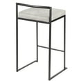 thumbnail image 4 of Fuji Contemporary Stackable Counter Stool In Black With Light Grey Cowboy Fabric Cushion - Set Of 2, 4 of 7