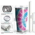 thumbnail image 6 of 30oz Pink Blue Tie Dye Spiral Tumblers Stainless Steel Tumbler with Lid and Straw,Vacuum Insulated Double Wall Travel Tumbler Cups Mug with Cleaning Brush for Coffee,Tea, 6 of 7
