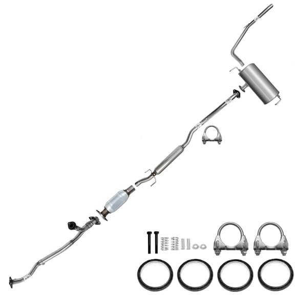 Northeastern Exhaust Front Pipe, Catalytic, Resonator, Muffler & Tail Pipe Exhaust System Kit Fits 2007-2010 Toyota Sienna 3.5L FWD SUV - Direct Fit EPA-Approved | Stainless Steel | Includes Gaskets,