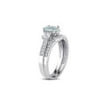 thumbnail image 2 of 1.00 Carat (Ctw) Aquamarine & Created White Sapphire Engagement Ring & Wedding Band Set with Accent Diamonds, 10K White Gold for Women, 2 of 6
