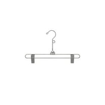 SSWBasics Pants and Skirt Hangers with Clips - 12 inch - Chrome - Pack of 20 -  Chrome Clip