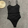 thumbnail image 6 of Lopeceal Women's One Piece Swimsuit Ribbed Lace Up Tie Back Bathing Suits Sexy Swimwear Jumpsuit Beachwear Bikini Swimsuits, 6 of 6