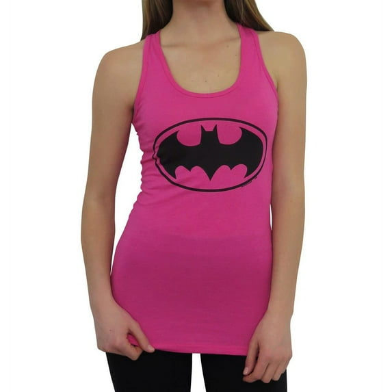 Batgirl Symbol Women's Pink Racer Back Tank Top-Small