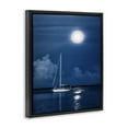 thumbnail image 4 of Stupell Industries Moonlit Nighttime Sailing Nautical & Beach Photography Black Floater Framed Canvas Art Print Wall Art, 17 x 21, 4 of 10