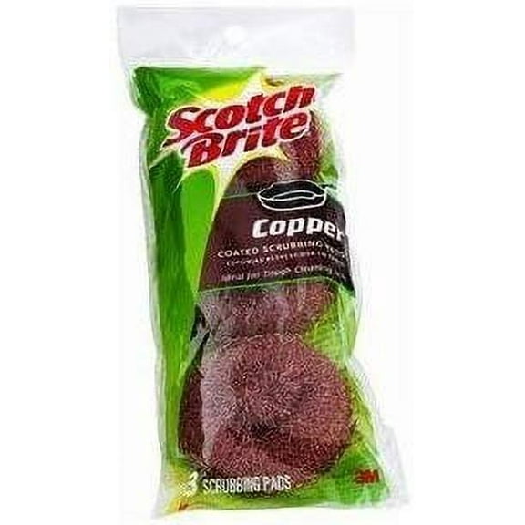 Scotch Brite 213C Scotch-Brite Copper Coated Scouring Pads 3 Count